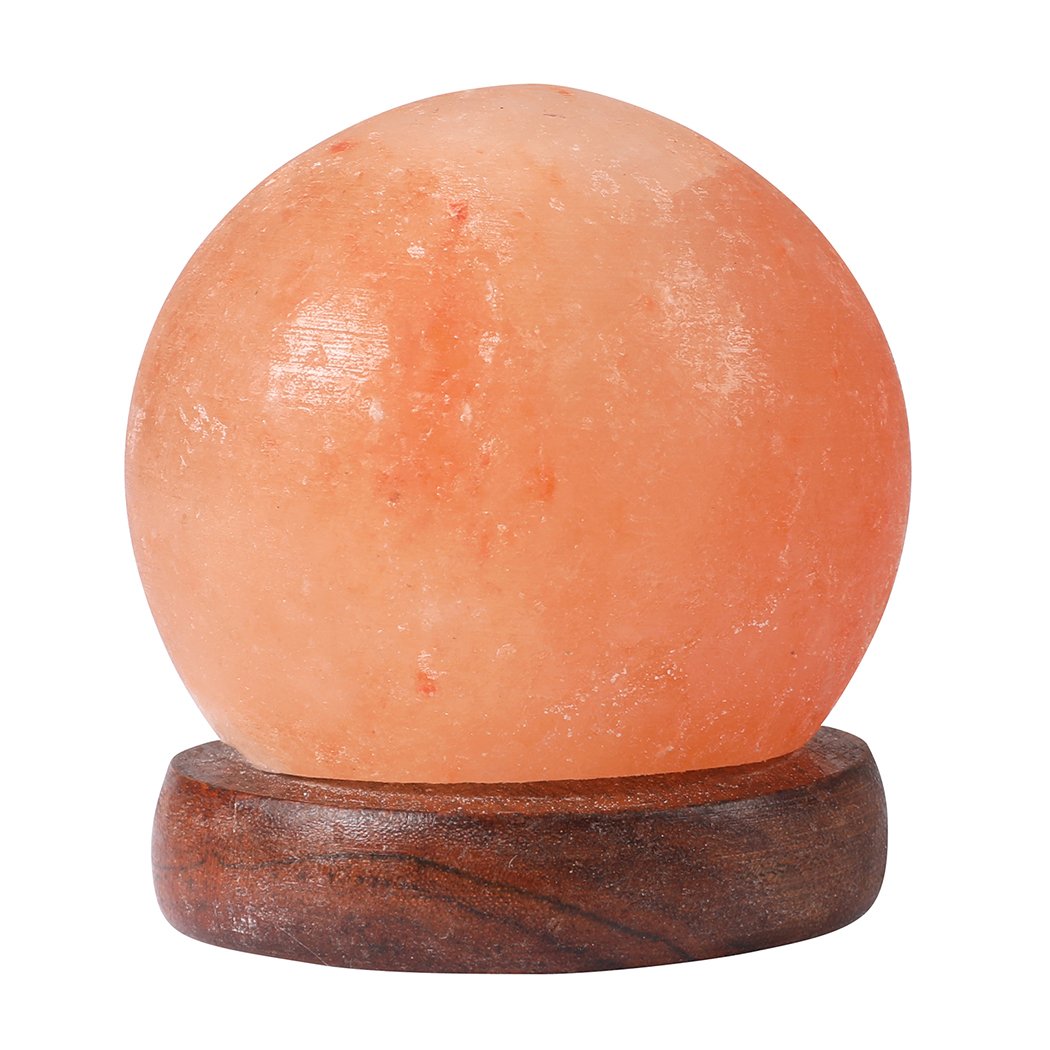 Himalayan Salt Lamp Globe USB Natural Crystal Rock Cord Night Light