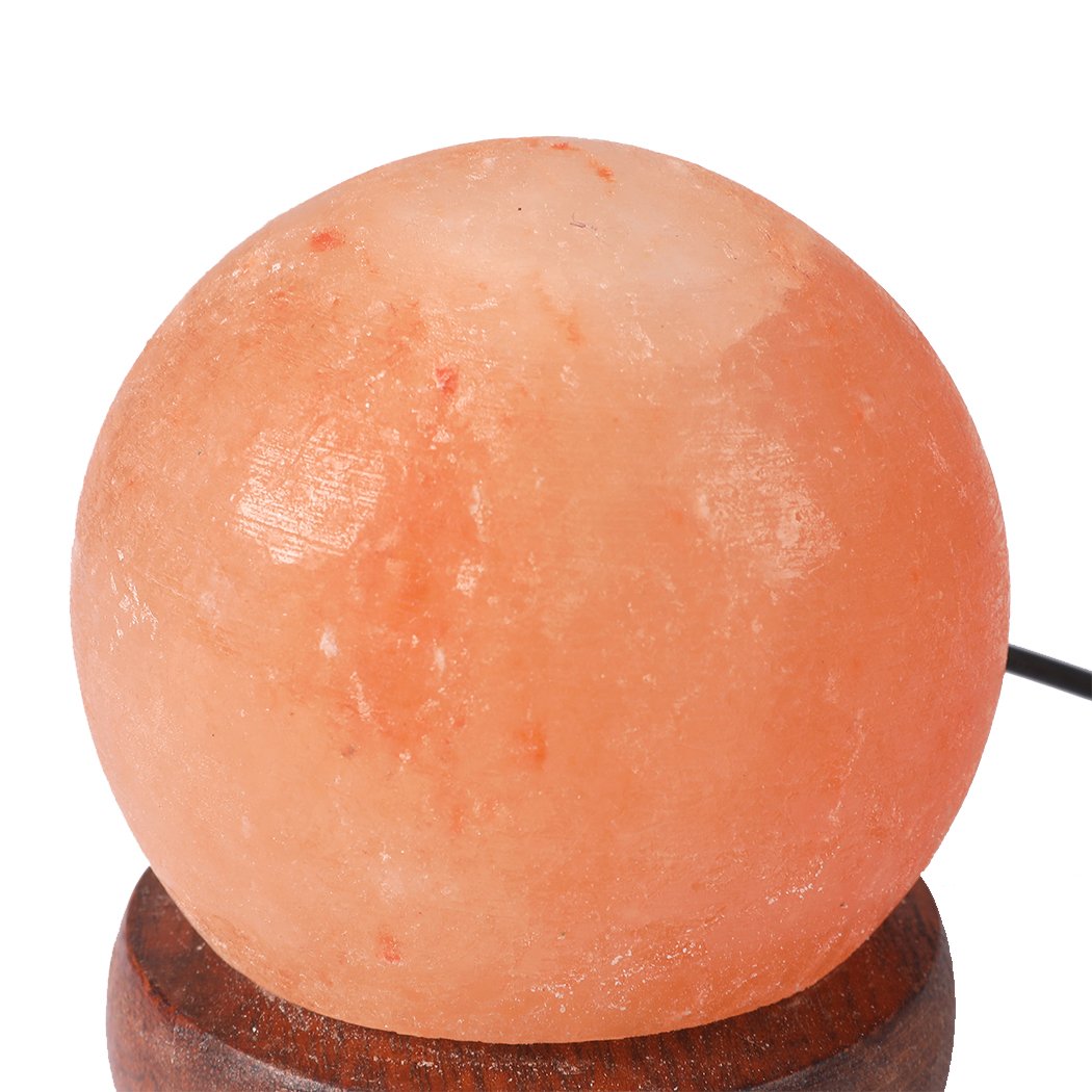 Himalayan Salt Lamp Globe USB Natural Crystal Rock Cord Night Light