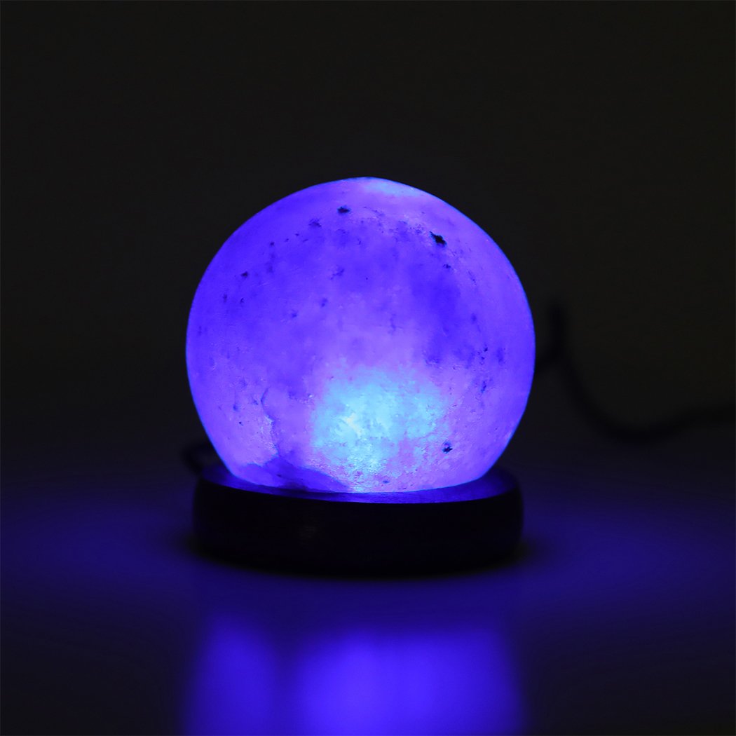 Himalayan Salt Lamp Globe USB Natural Crystal Rock Cord Night Light