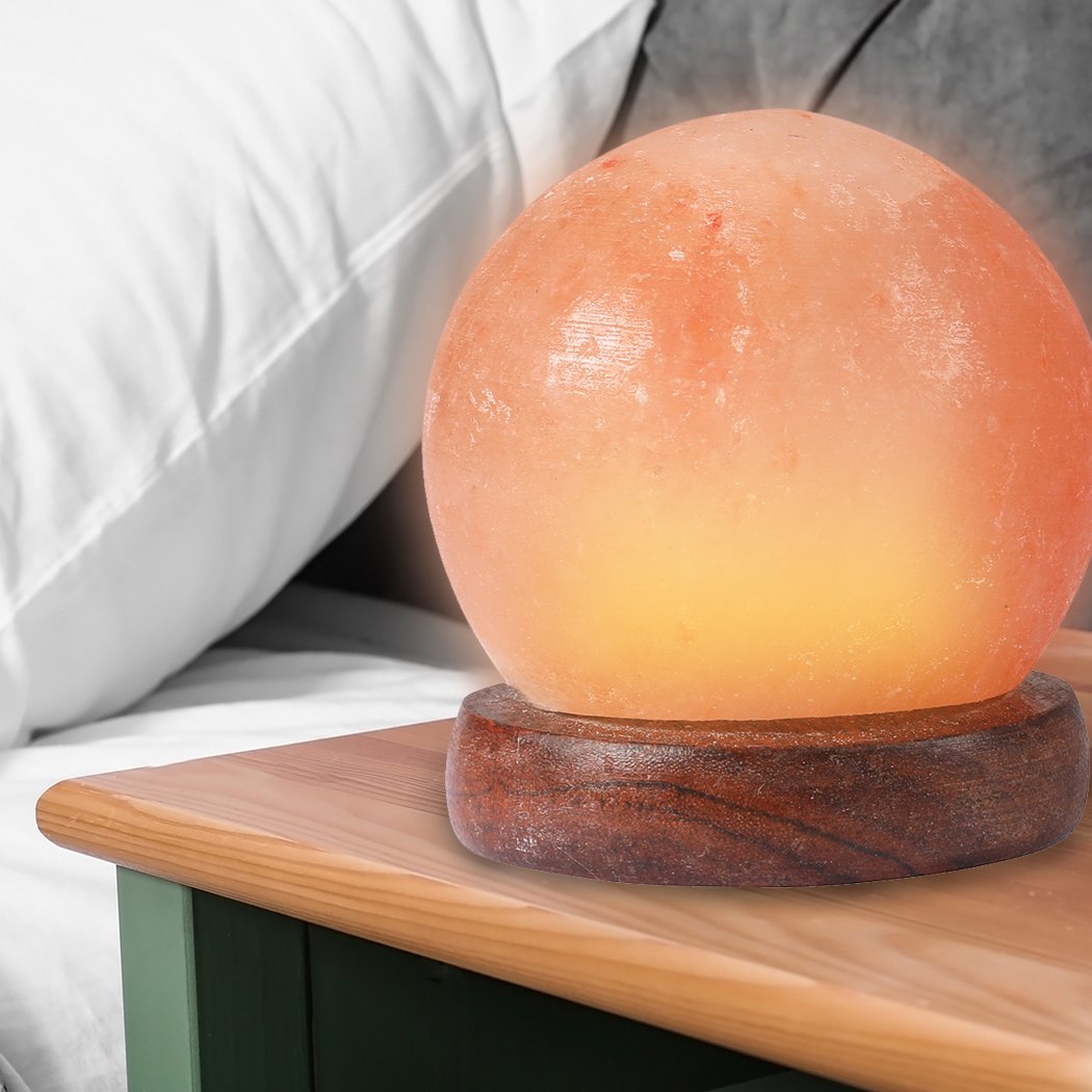 Himalayan Salt Lamp Globe USB Natural Crystal Rock Cord Night Light