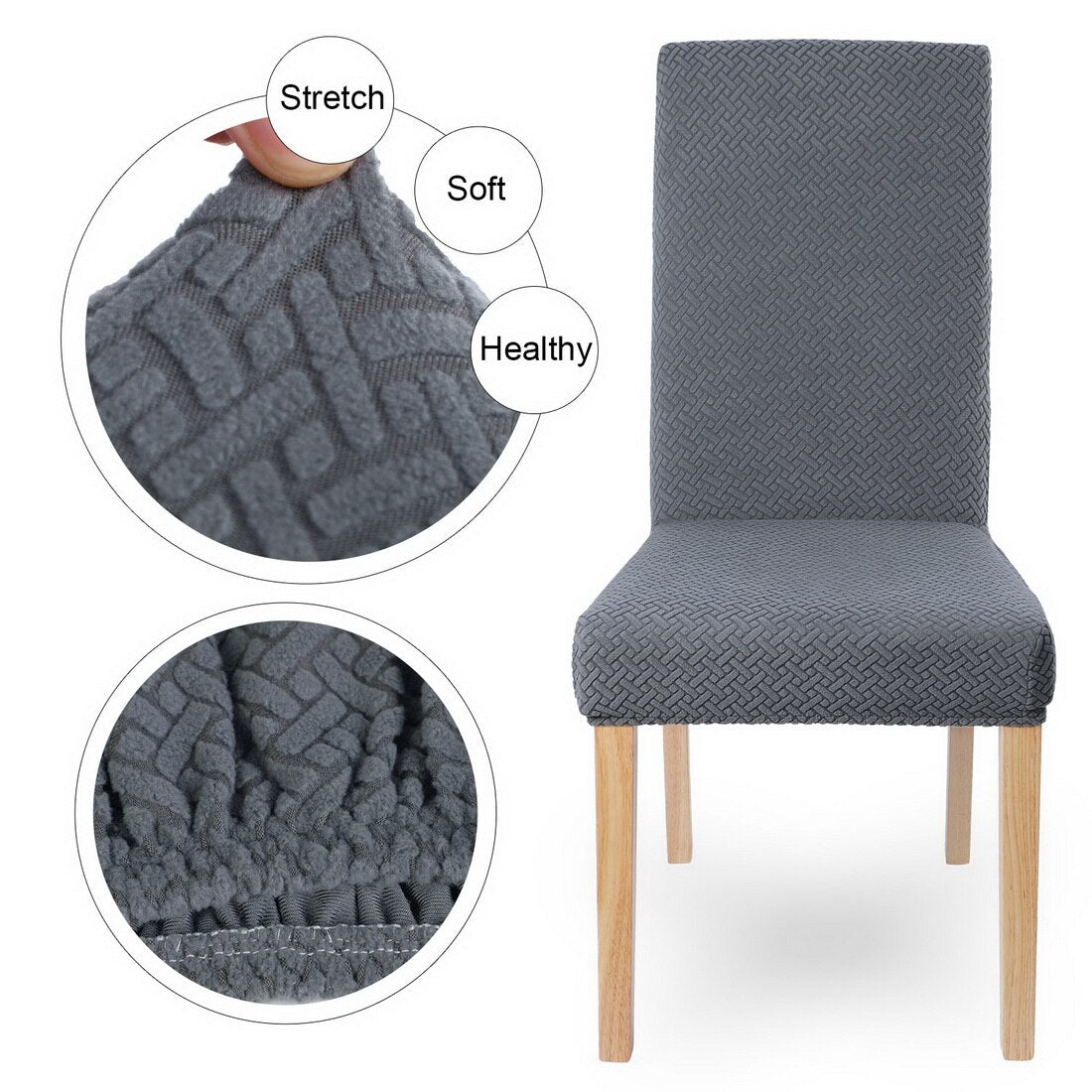 1/2/4/6Pc Solid Color Spandex Stretch Chair Cover