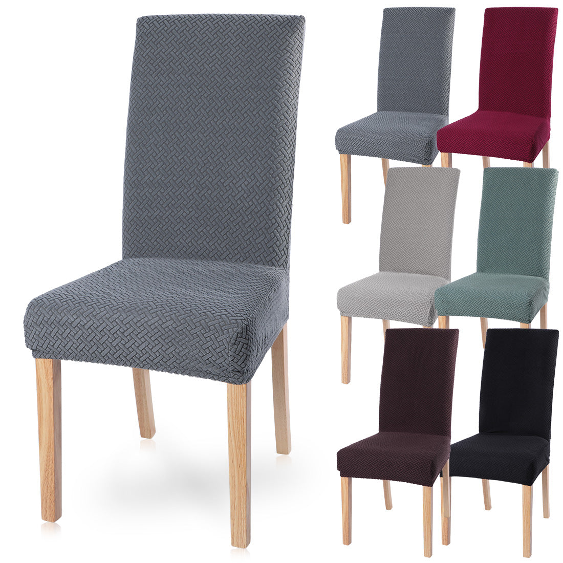 1/2/4/6Pc Solid Color Spandex Stretch Chair Cover