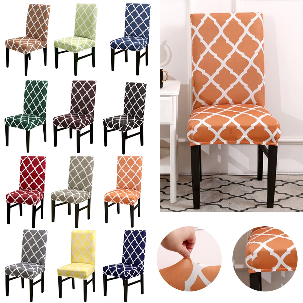 1/2/4pcs Geometric Printed Chair Cover Washable