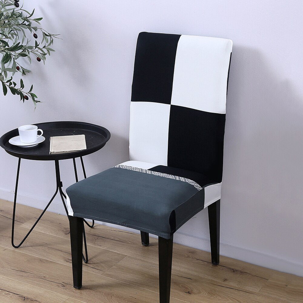 1/2pcs Kitchen Chair Cover Dining Seat Cover Black