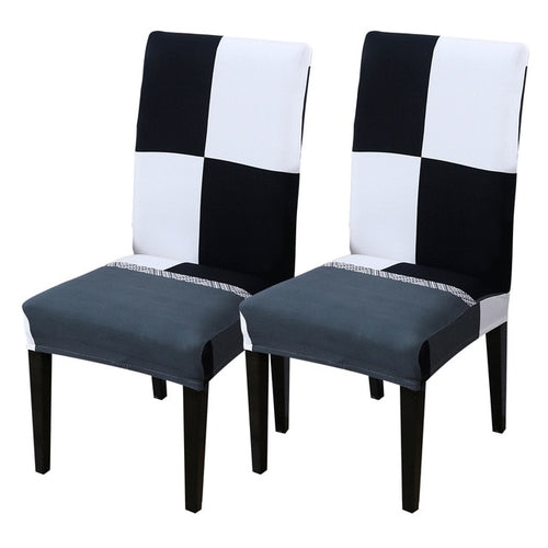 1/2pcs Kitchen Chair Cover Dining Seat Cover Black