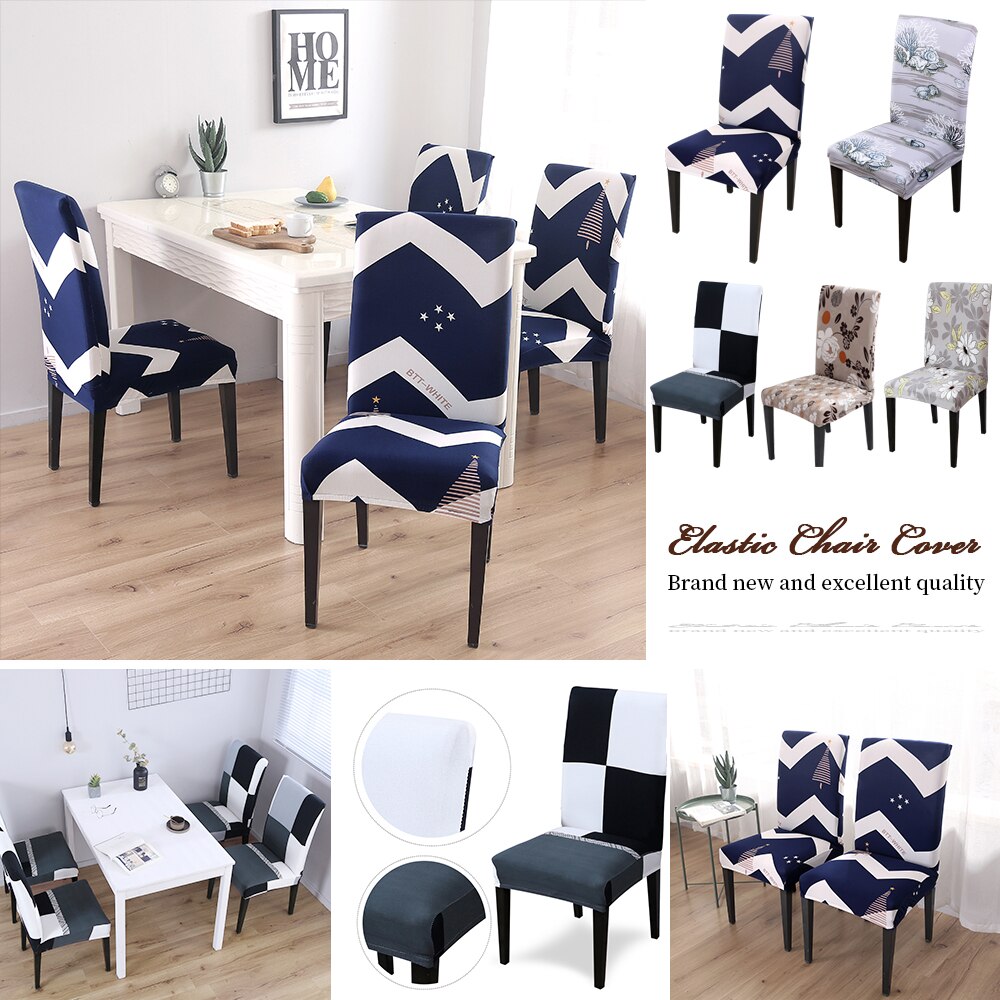 1/2pcs Kitchen Chair Cover Dining Seat Cover Black