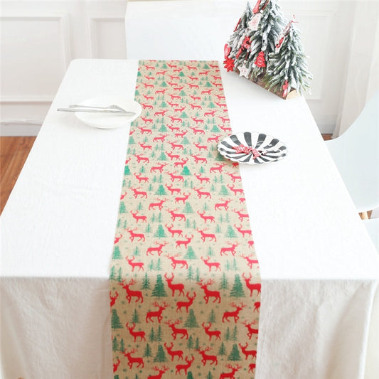 1/4PCS Christmas Flag Santa Claus Tapestry Table
