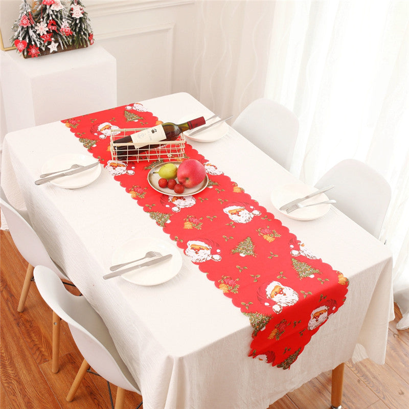 1/4PCS Christmas Flag Santa Claus Tapestry Table