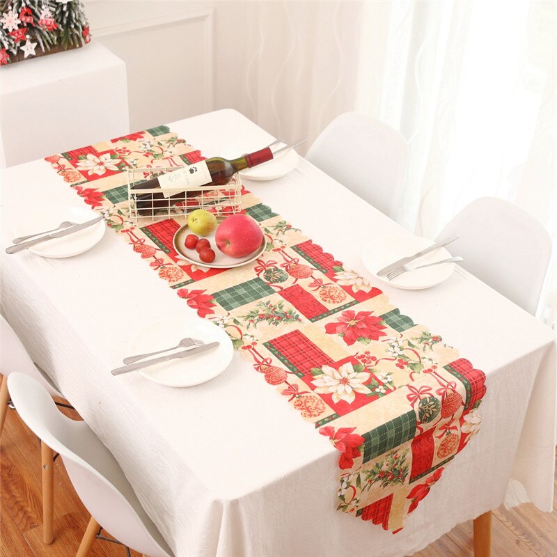 1/4PCS Christmas Flag Santa Claus Tapestry Table