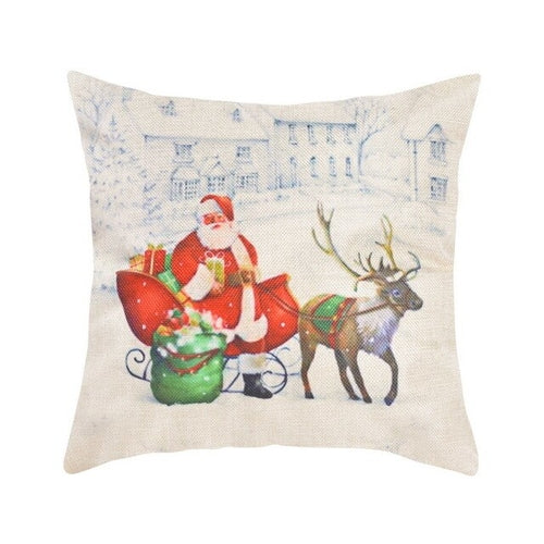 1/6Pcs 45*45cm Christmas Cushion Cover Santa Claus