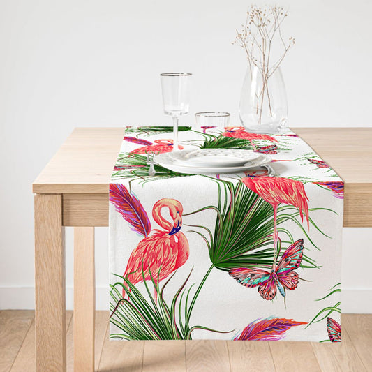 Cute Flamingo Patio Decor Table Runner