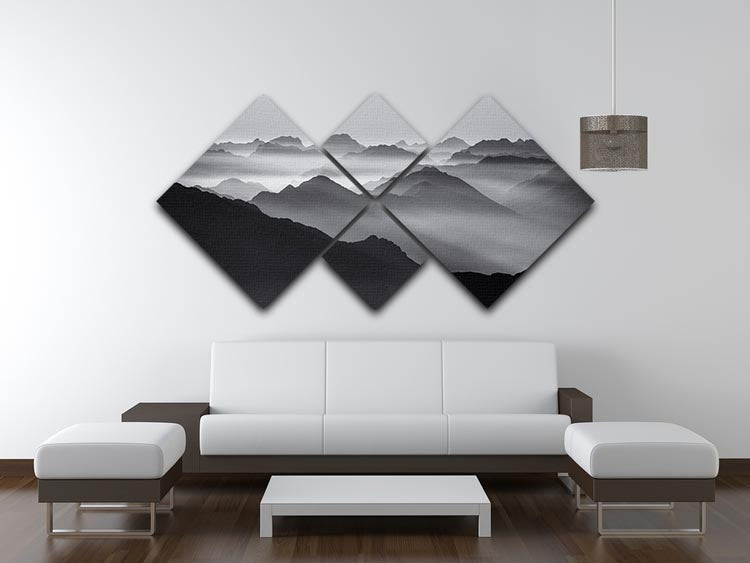 Mountain Layers 4 Square Multi Panel Canvas