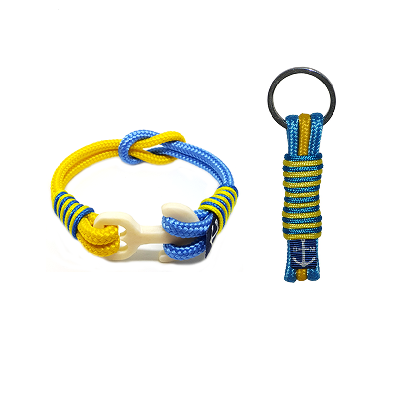 Carved Anchor Nautical Bracelet and Keychain