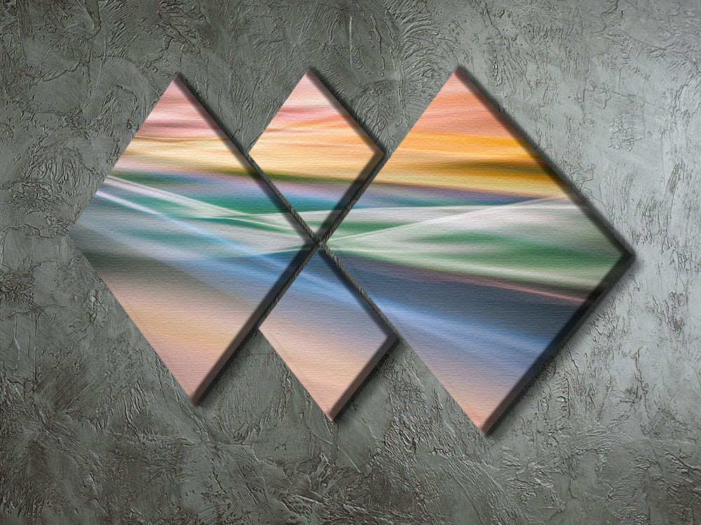 Coloured Waves 4 Square Multi Panel Canvas
