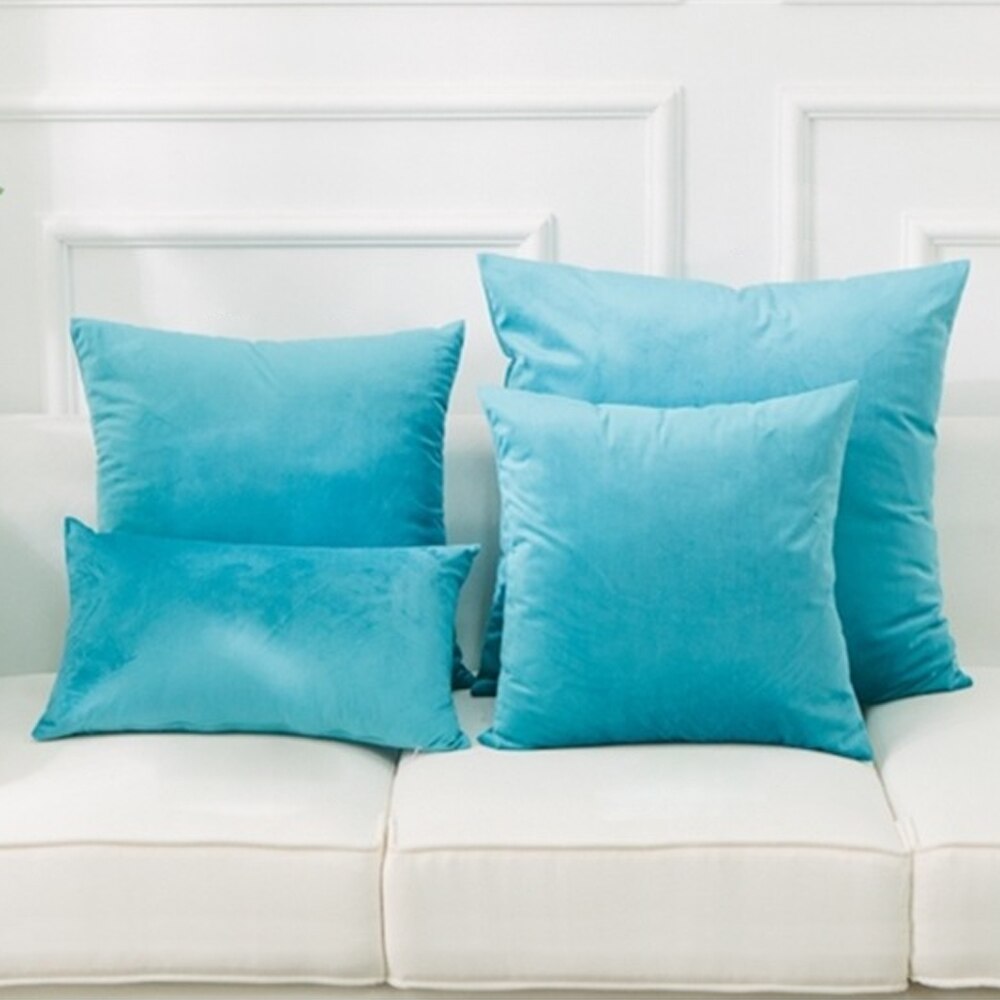 15 Colors Velvet Pillow Case Sofa Waist Throw