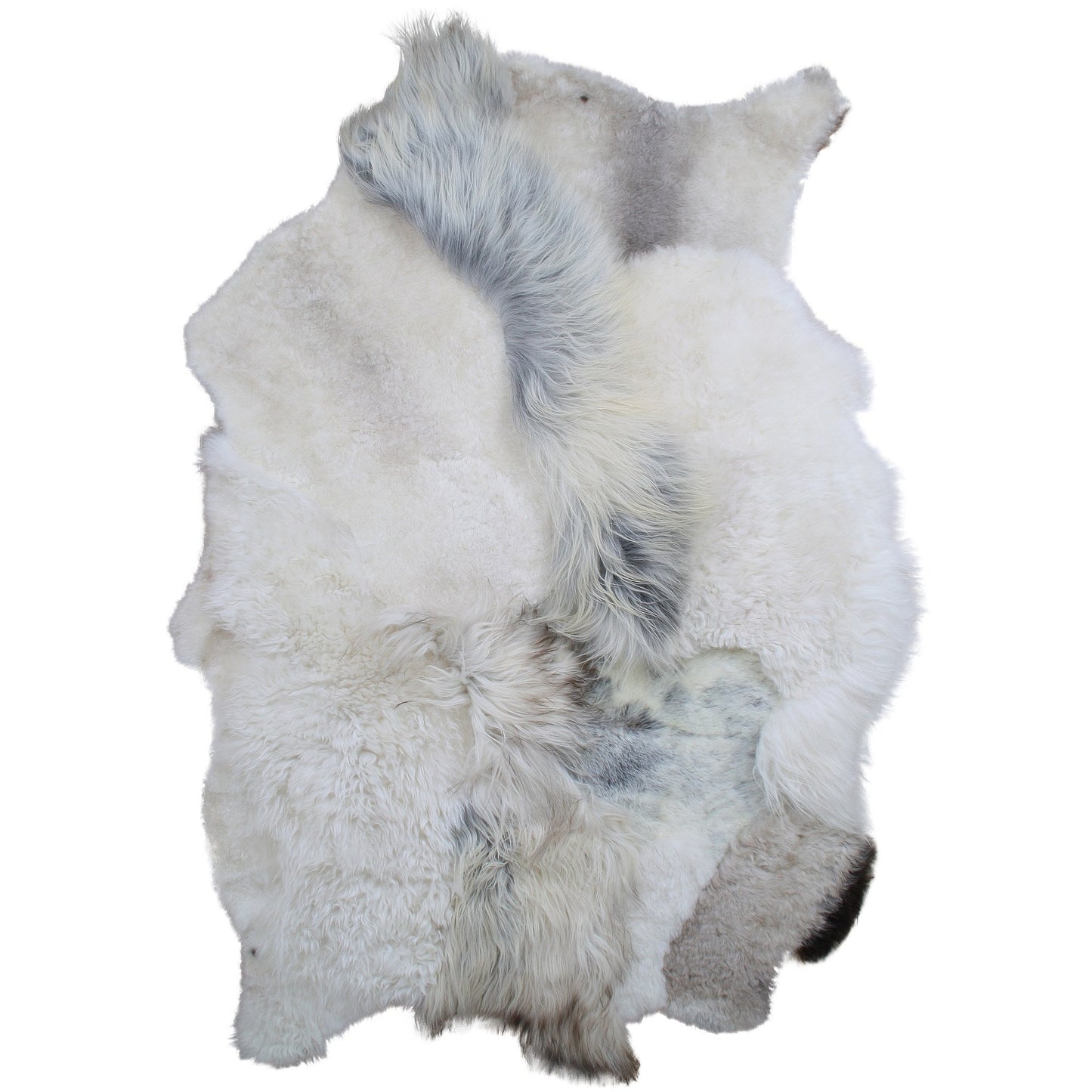 Schapenvacht patchwork tapijt | Natural mix | 180 x 120cm