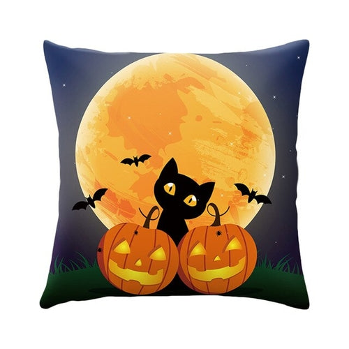 16 Styles Halloween Cushion Cover Black Cat Castle