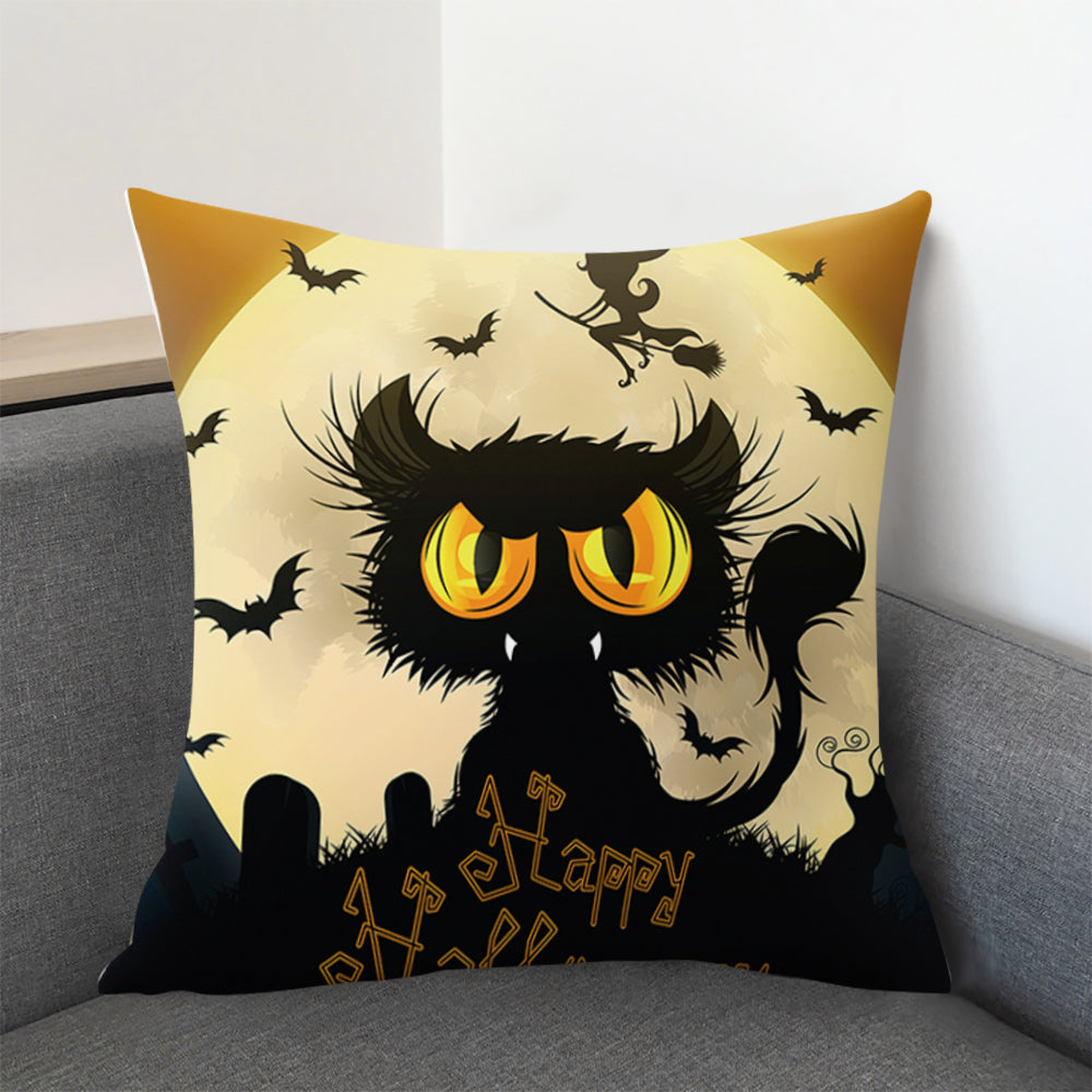 16 Styles Halloween Cushion Cover Black Cat Castle