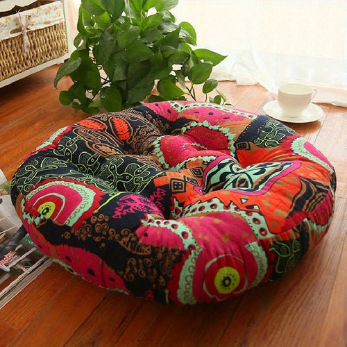 Boho Ethnic Yoga Cushion  Cotton Linen Floor Pillow