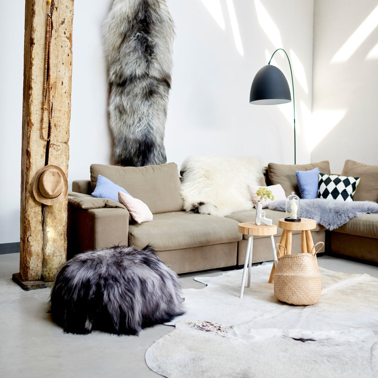 Schapenvacht IJslands | Natural grijs kort | 100 x 65cm