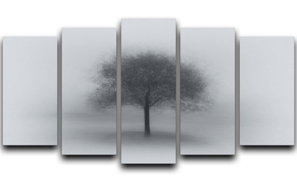 Tree In Fog 5 Split Panel Canvas