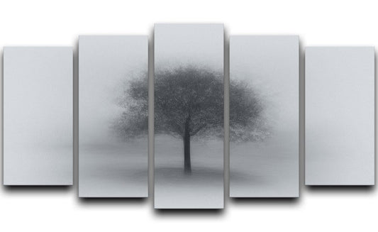 Tree In Fog 5 Split Panel Canvas