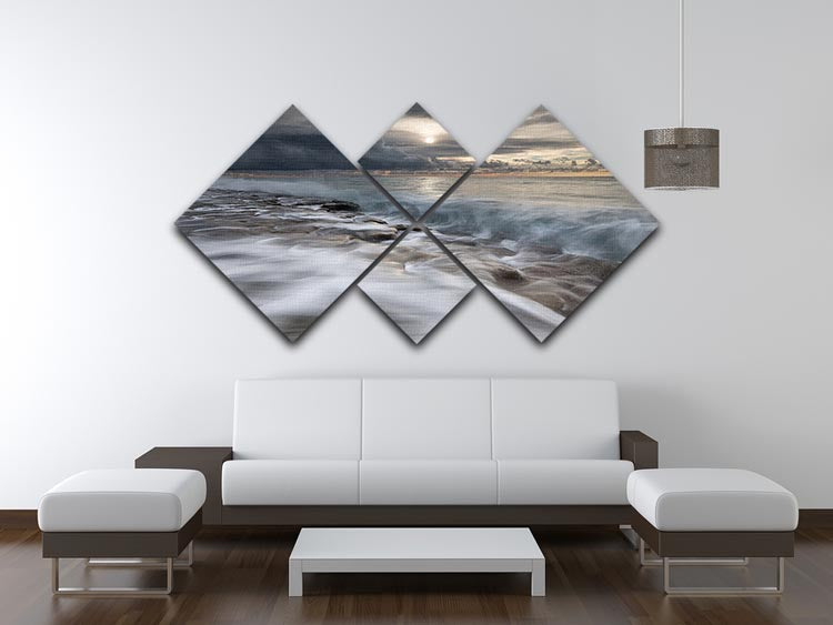 Action In Sea 4 Square Multi Panel Canvas