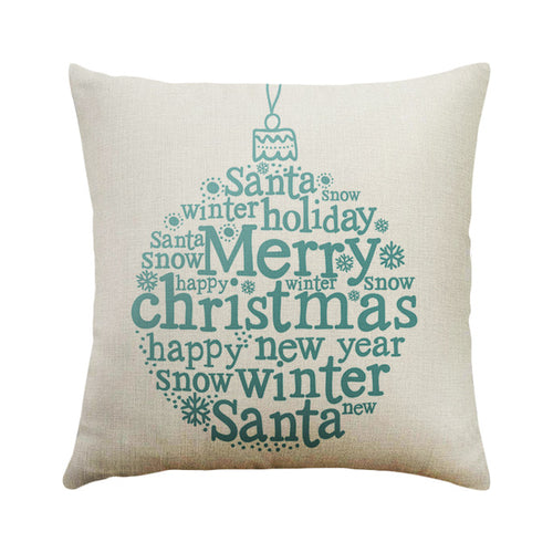 1PC 45x45cm Christmas Pillow Cover Soft Linen