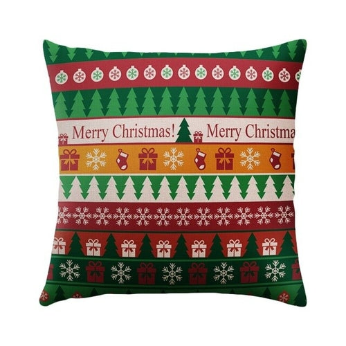 1PC 45x45cm Christmas Pillow Cover Soft Linen
