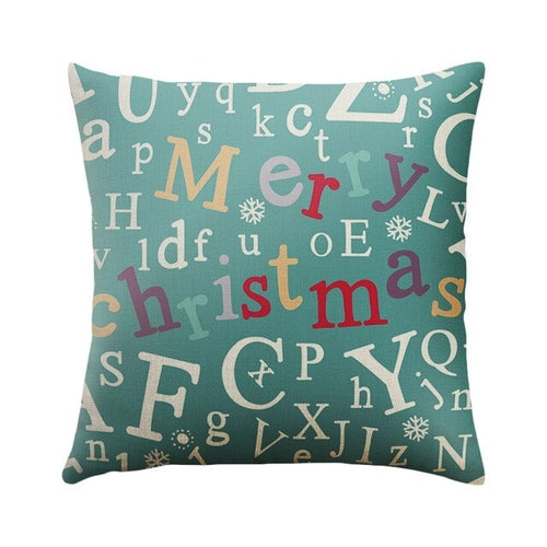 1PC 45x45cm Soft Linen Cushion Cover Elk Snowflake