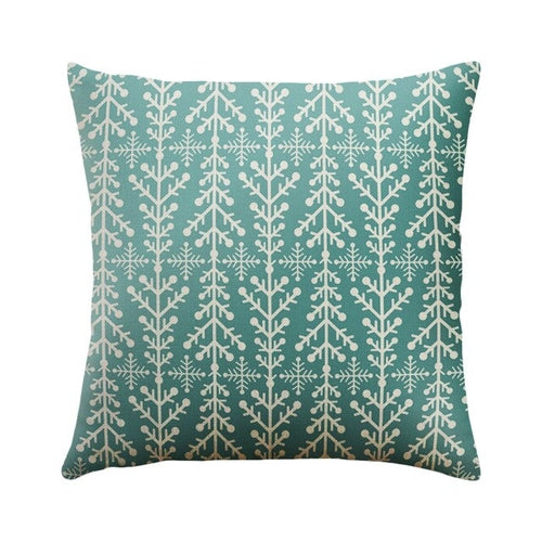 1PC 45x45cm Soft Linen Cushion Cover Elk Snowflake