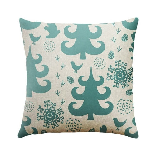 1PC 45x45cm Soft Linen Cushion Cover Elk Snowflake