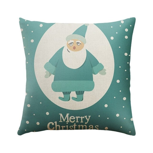 1PC 45x45cm Soft Linen Cushion Cover Elk Snowflake