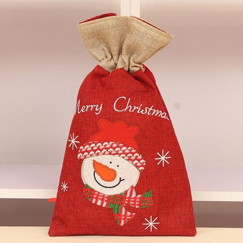 1PC Christmas Santa Candy Gift Bag Knit Fabric