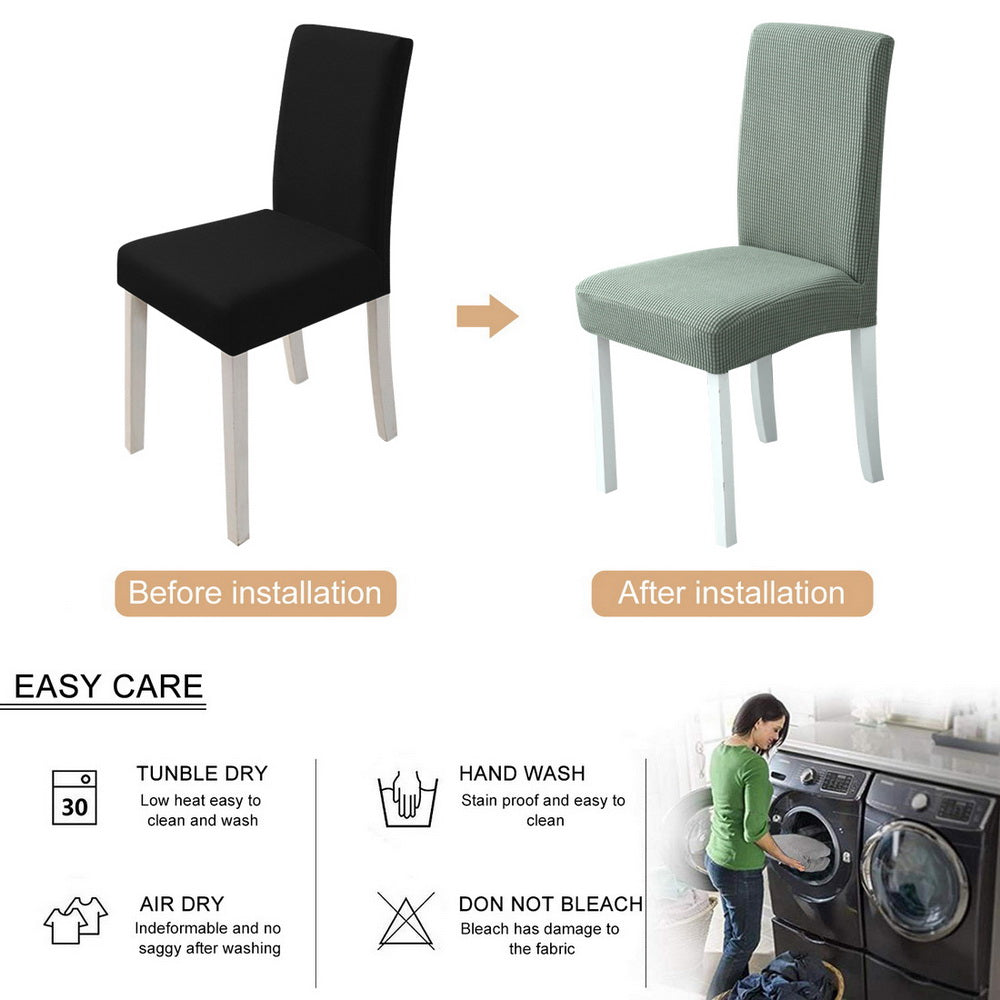 1Pc Solid Color Chair Cover Spandex Stretch