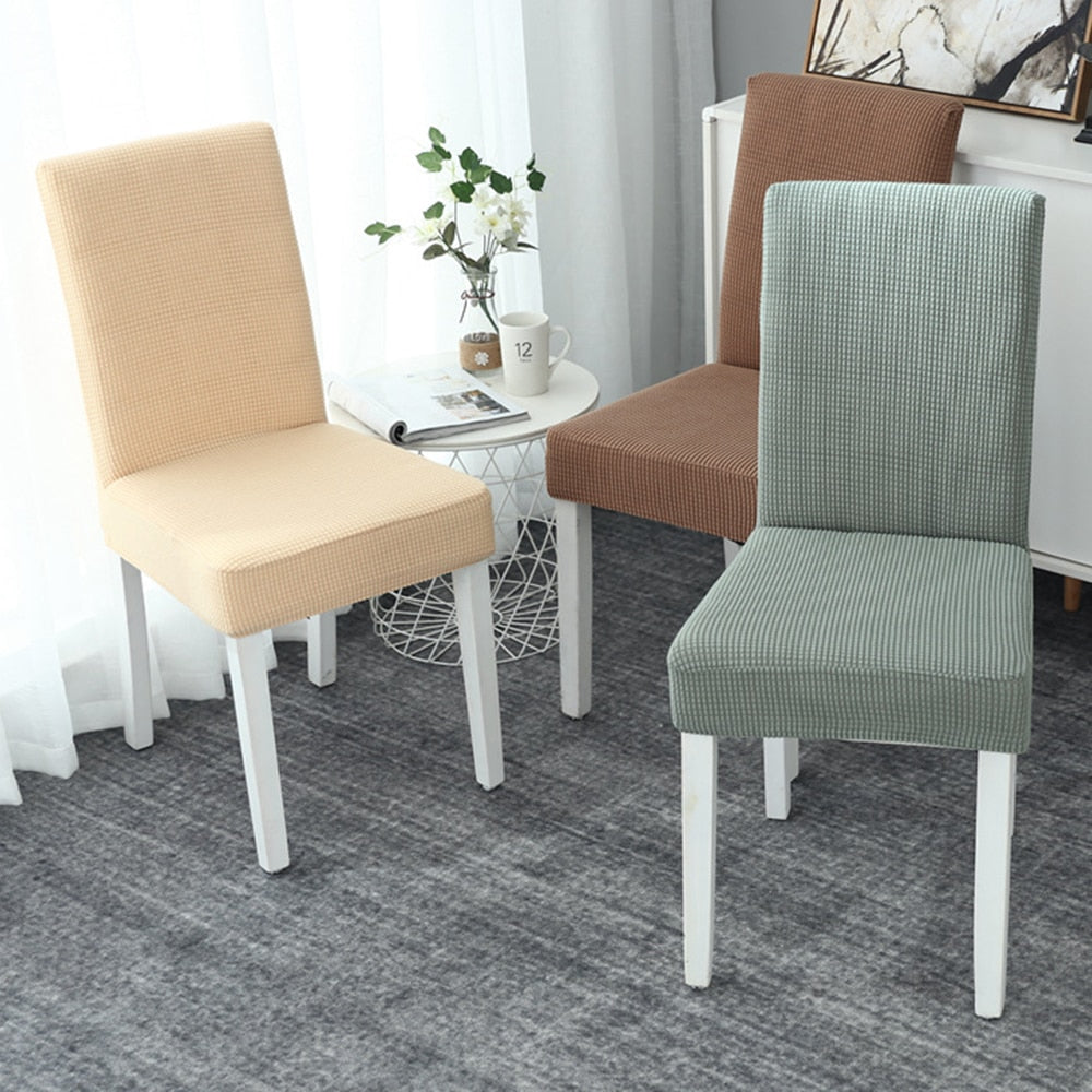 1Pc Solid Color Chair Cover Spandex Stretch