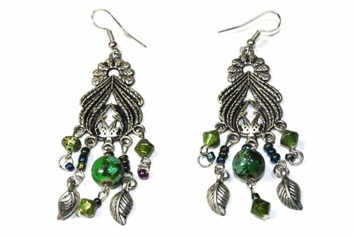 Bohemian Queen Marbled Bead Earrings
