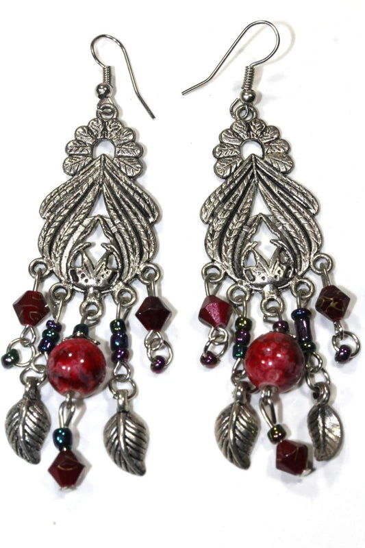 Bohemian Queen Marbled Bead Earrings