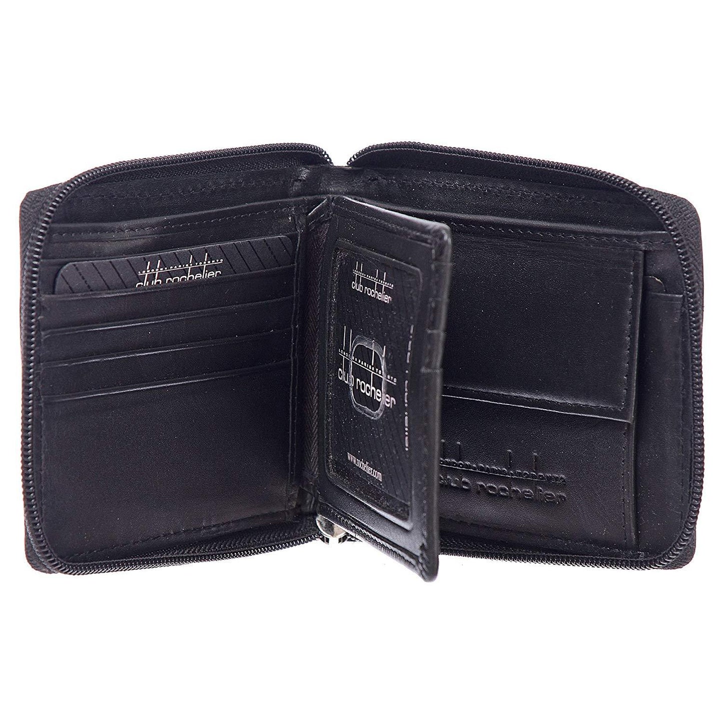 Men's Leather Zip Around Billfold Wallet