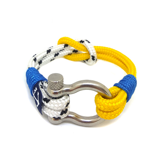 Yellow and White Shackle Nautical Bracelet