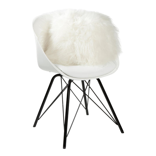 Sierkussen schapenvacht IJslands | Natural wit | 40 x 40cm