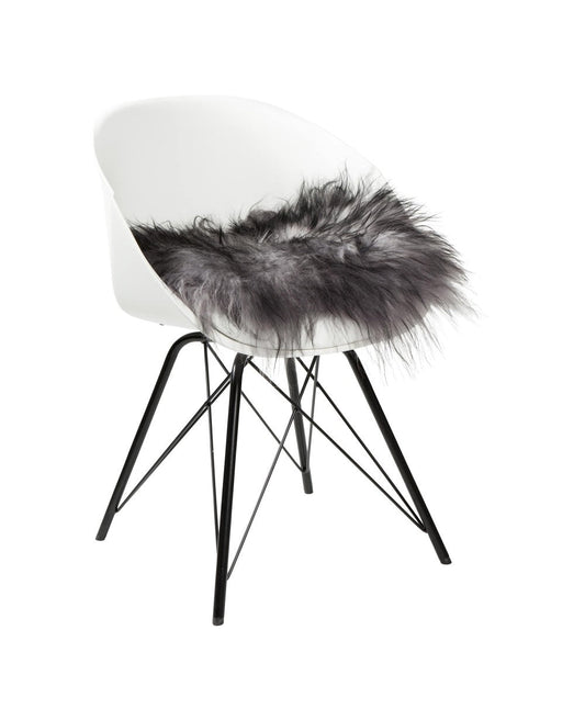 Stoelkussen schapenvacht IJslands | Melange grijs | 37 x 37cm