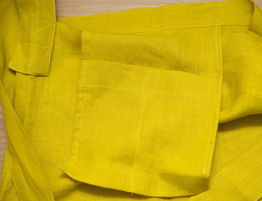 Lemon linen crossbody bag