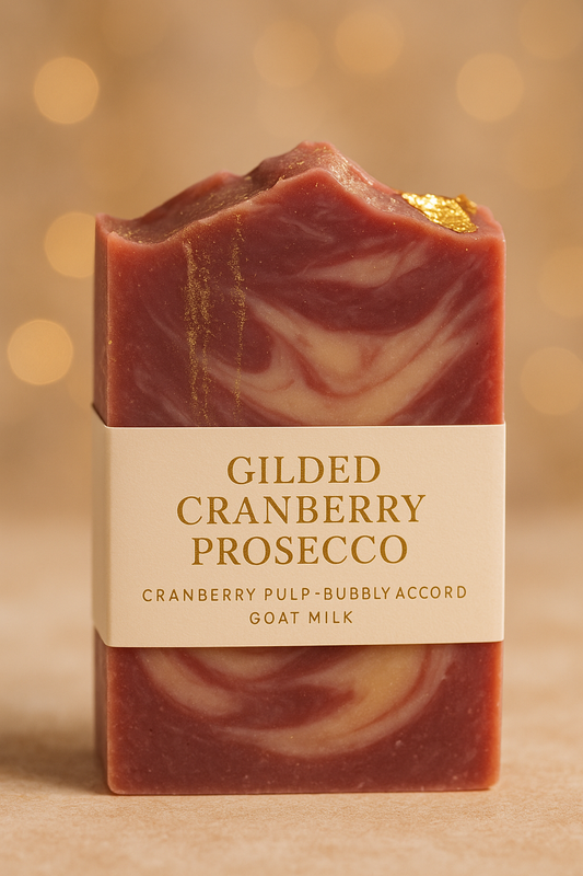 Gilded Cranberry Prosecco Goat Milk Soap – Handcrafted Cranberry and