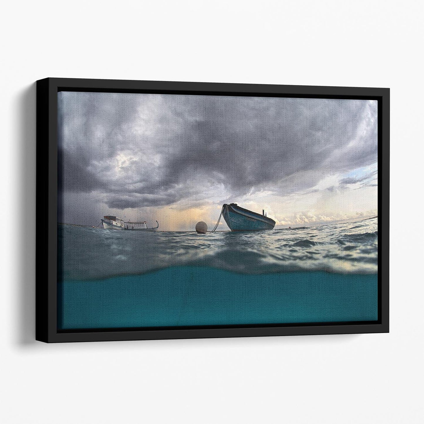 The Boat Floating Framed Canvas