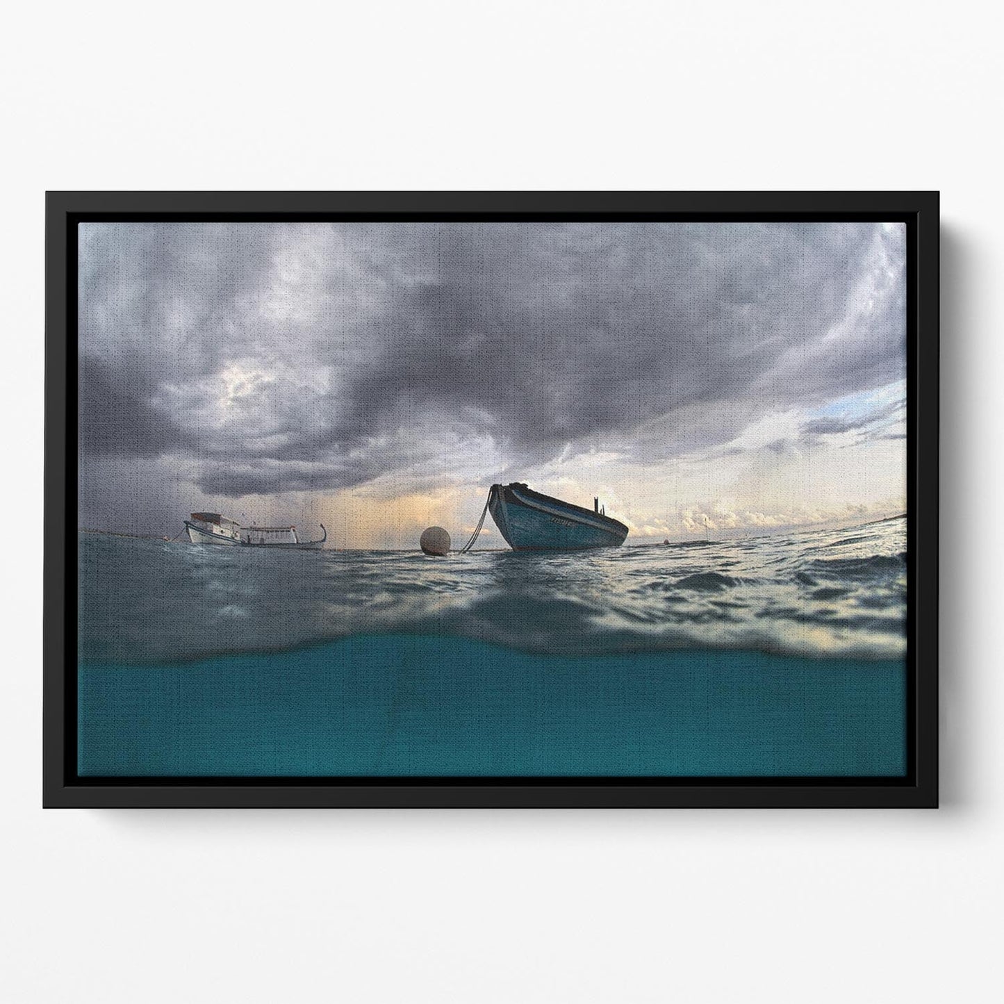 The Boat Floating Framed Canvas