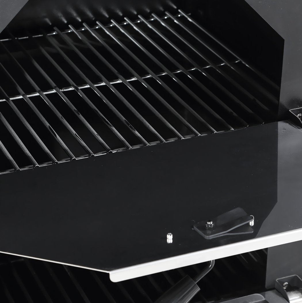 3in1 Charcoal BBQ Grill Steel Pizza Oven Smoker Outdoor Portable