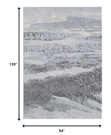 8' X 11' Blue and Gray Abstract Area Rug