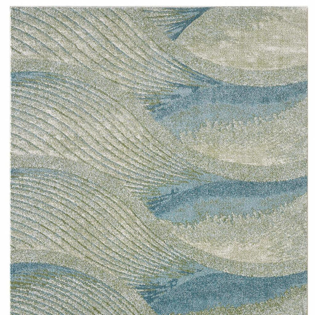 8' X 11' Blue Abstract Area Rug