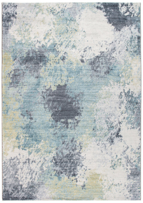 6' X 9' Blue and Ivory Abstract Area Rug